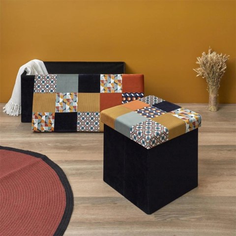 Pufa Intesi Vels Patchwork czarna/kolory