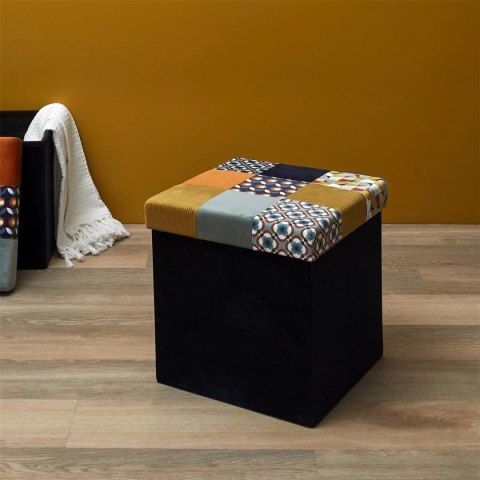 Pufa Intesi Vels Patchwork czarna/kolory