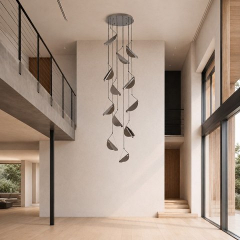 Lampa wisząca NAMI-12 kaskadowa LED do wysokich pomieszczeń 340 cm