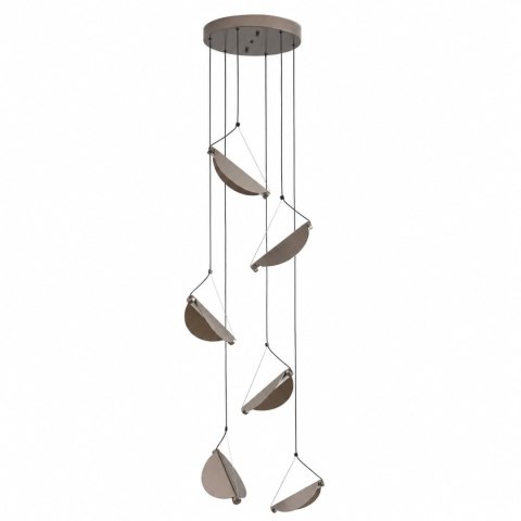 Lampa wisząca NAMI-6 - kaskadowa ledowa, szary szczotkowany 240 cm