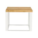 Stolik Square 45x45 biały płasko. 40 mm blat olejowany dąb szczotkowany