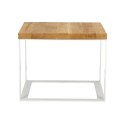 Stolik Square 45x45 biały płasko. 40 mm blat olejowany dąb szczotkowany