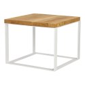 Stolik Square 45x45 biały płasko. 40 mm blat olejowany dąb szczotkowany