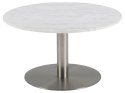 Stolik kawowy Corby 80cm marmur/ srebrny