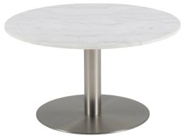 Stolik kawowy Corby 80cm marmur/ srebrny