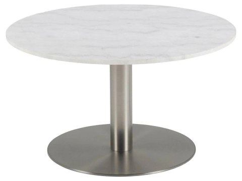 Stolik kawowy Corby 80cm marmur/ srebrny