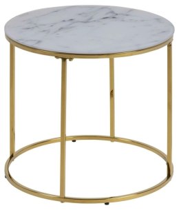 Stolik okrągły Bolton śr.50 cm marmur/ z łoty