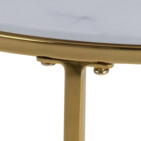 Stolik okrągły Bolton śr.50 cm marmur/ z łoty