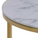 Stolik okrągły Bolton śr.50 cm marmur/ z łoty