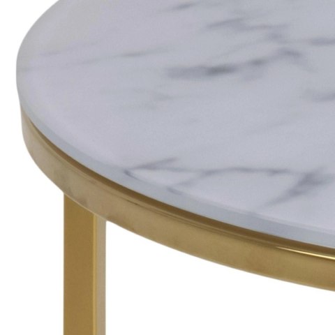 Stolik okrągły Bolton śr.50 cm marmur/ z łoty