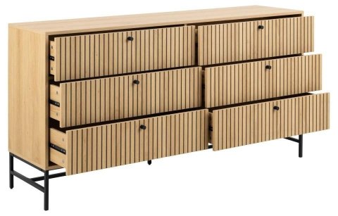 Komoda Albany 6 szuflad dąb naturalny