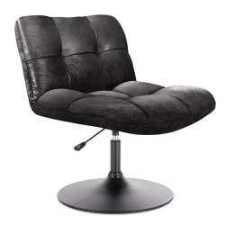 Fotel Anton obrotowy czarny vintage PU