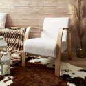 Fotel Hella boucle biały/ naturalny