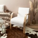 Fotel Hella boucle biały/ naturalny