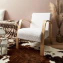 Fotel Hella boucle biały/ naturalny