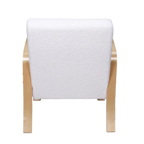 Fotel Hella boucle biały/ naturalny