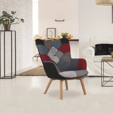 Fotel Uszak szeroki patchwork
