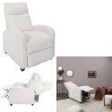 Fotel rozkładany Recliner Dream biały sztruks