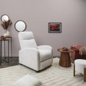 Fotel rozkładany Recliner Dream biały sztruks