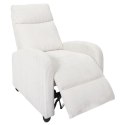 Fotel rozkładany Recliner Dream biały sztruks