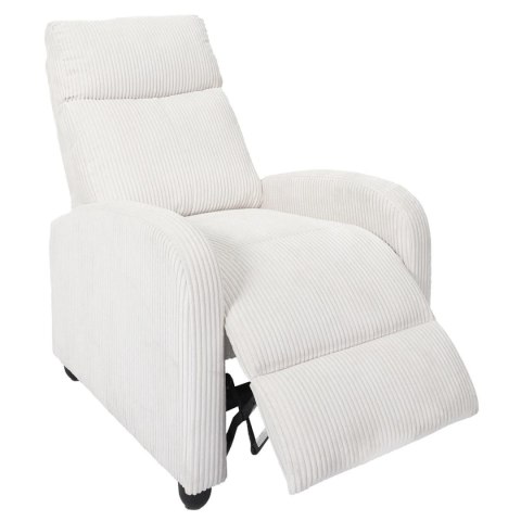 Fotel rozkładany Recliner Dream biały sztruks