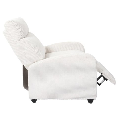 Fotel rozkładany Recliner Dream biały sztruks