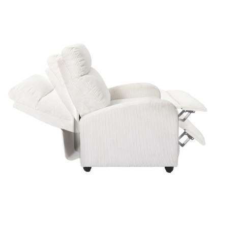 Fotel rozkładany Recliner Dream biały sztruks