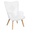 Fotel uszak Helsinki biały patchwork