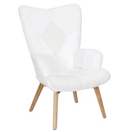 Fotel uszak Helsinki biały patchwork