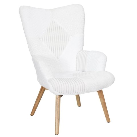 Fotel uszak Helsinki biały patchwork
