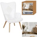 Fotel uszak Helsinki biały patchwork