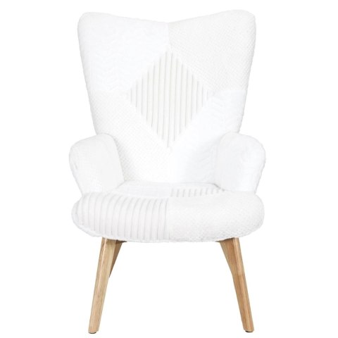 Fotel uszak Helsinki biały patchwork