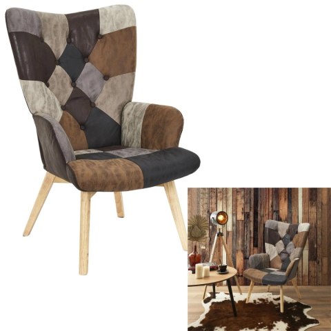 Fotel uszak Helsinki brązowy patchwork
