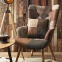 Fotel uszak Helsinki brązowy patchwork