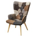 Fotel uszak Helsinki brązowy patchwork