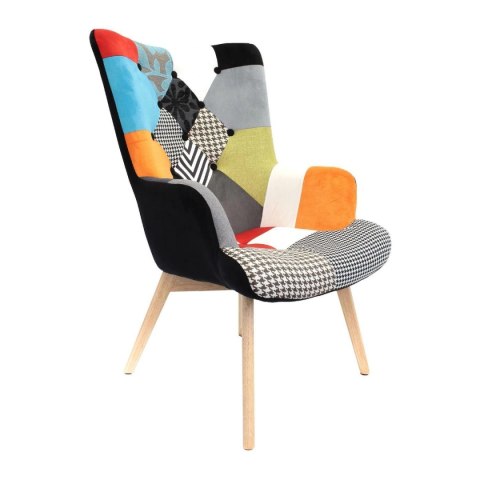Fotel uszak Helsinki multikolor patchwork