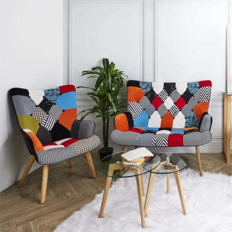 Fotel uszak Helsinki multikolor patchwork