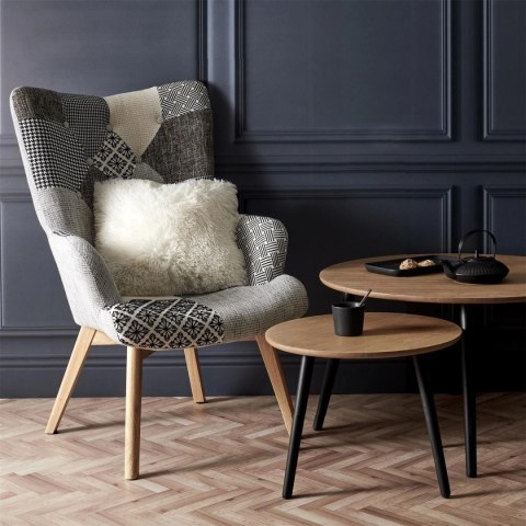 Fotel uszak Helsinki szary patchwork