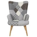 Fotel uszak Helsinki szary patchwork