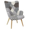 Fotel uszak Helsinki żółty patchwork