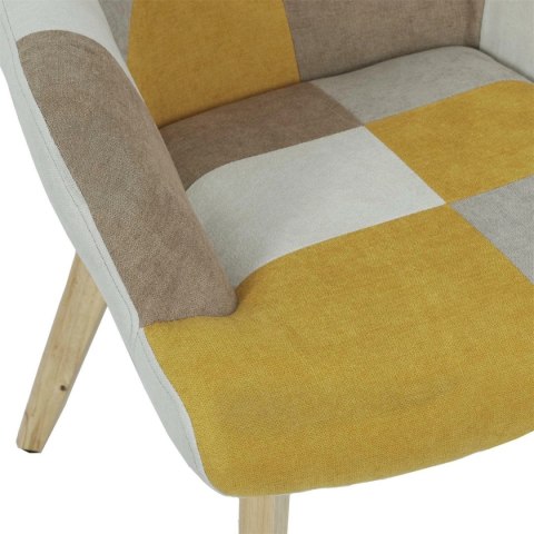 Fotel uszak Helsinki żółty patchwork