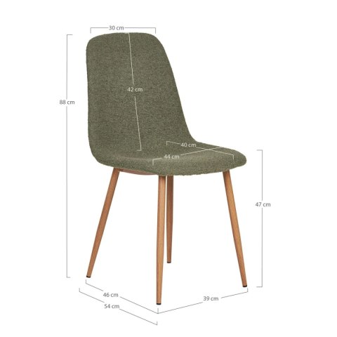Krzesło Stockholm boucle zielone/ naturalne