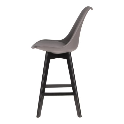 Stołek barowy Norden wood black low PP ciemny szary