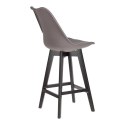 Stołek barowy Norden wood black low PP ciemny szary