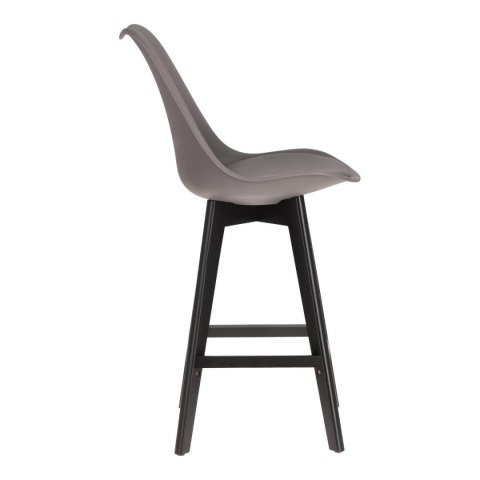 Stołek barowy Norden wood black low PP ciemny szary