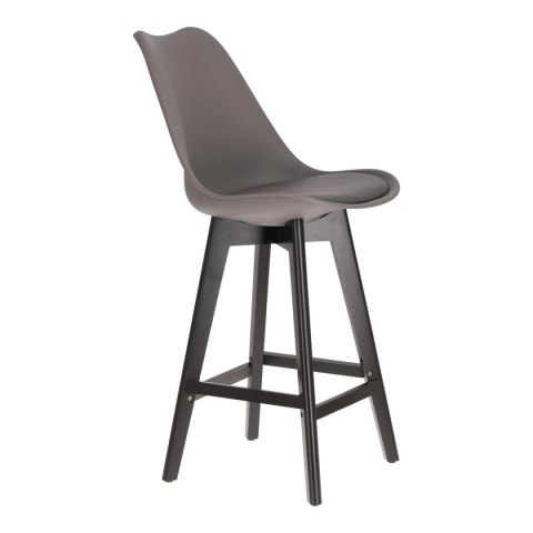 Stołek barowy Norden wood black low PP ciemny szary