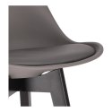 Stołek barowy Norden wood black low PP ciemny szary