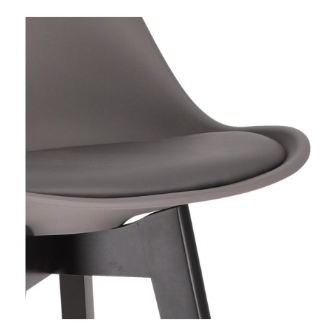 Stołek barowy Norden wood black low PP ciemny szary