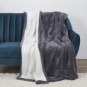 Koc Sherpa szary 180x220cm gruby pikowany