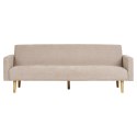 Sofa rozkładana Kells beżowa ciemna/ naturalne nogi